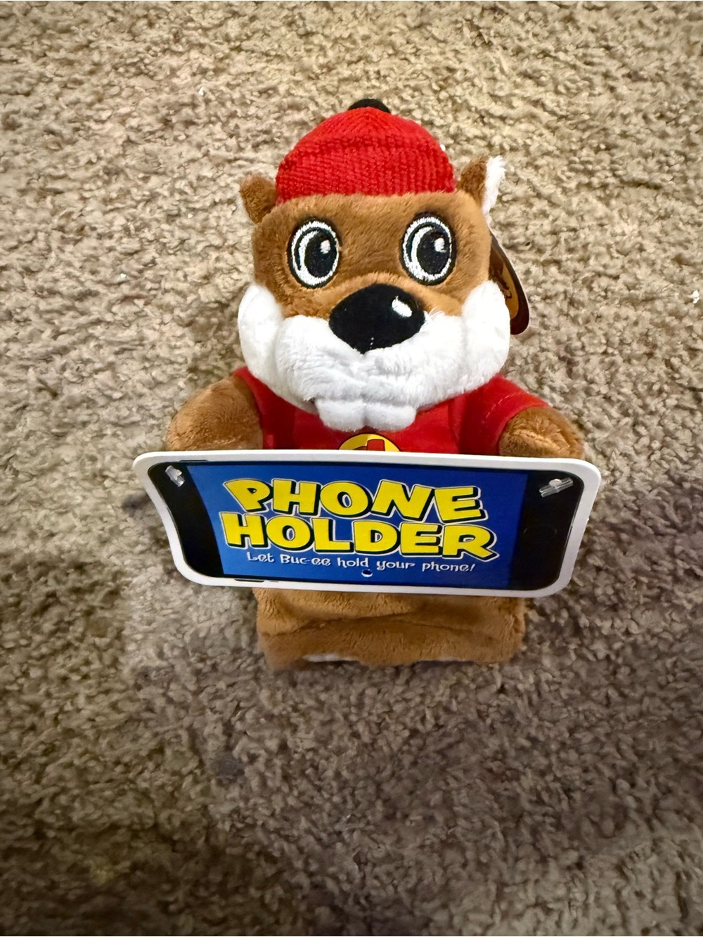 Buc-ee's Bucee Beaver Plush Cell Phone Holder New With Tag NWT Stuffed